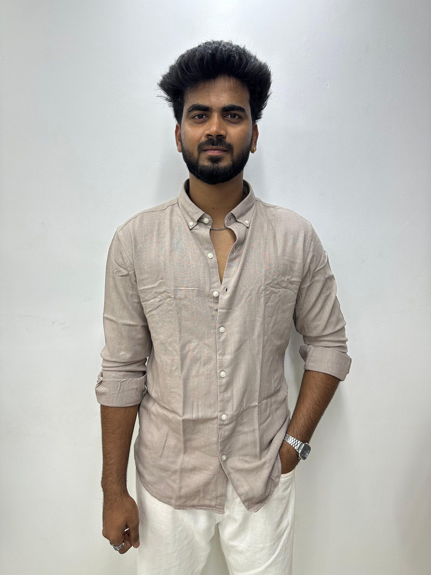 Dune Beige Linen Shirt