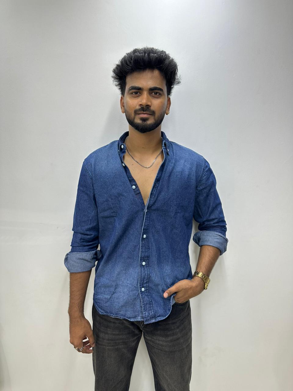 Indigo Blue Denim Shirt