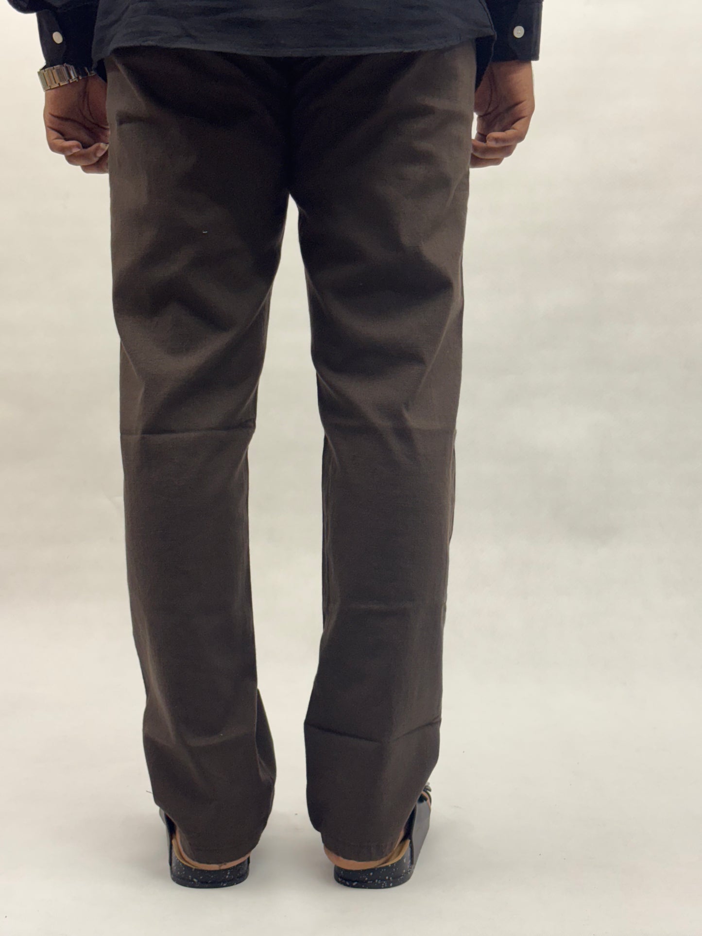 Brown Regular Fit Linen Pants