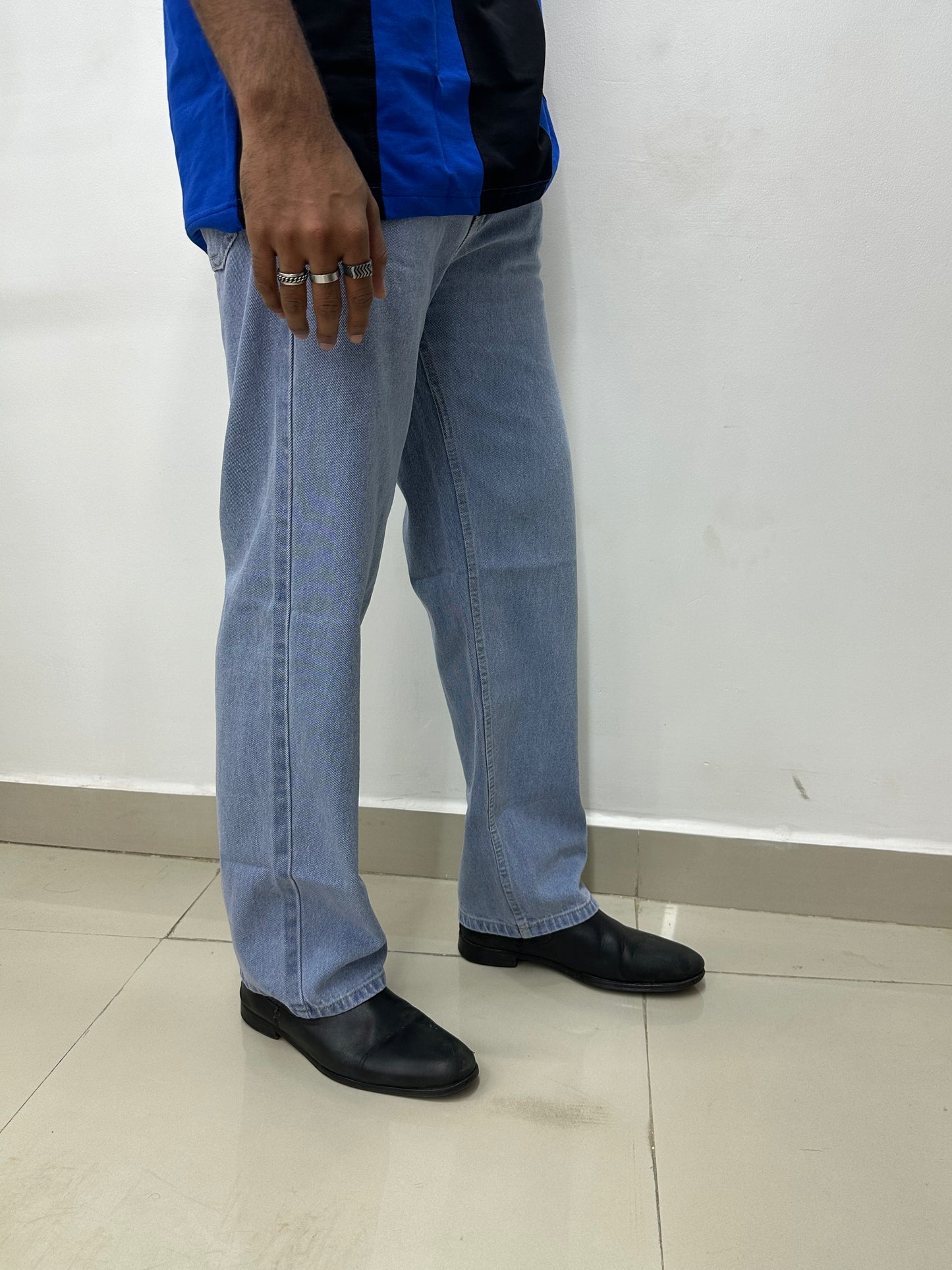 Sky Blue Baggy Fit Jeans