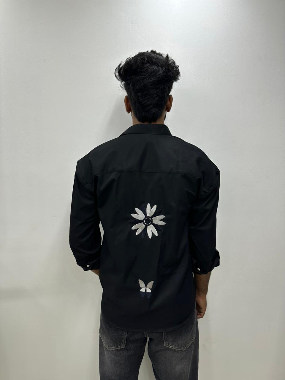 Midnight Black Butterfly Shirt