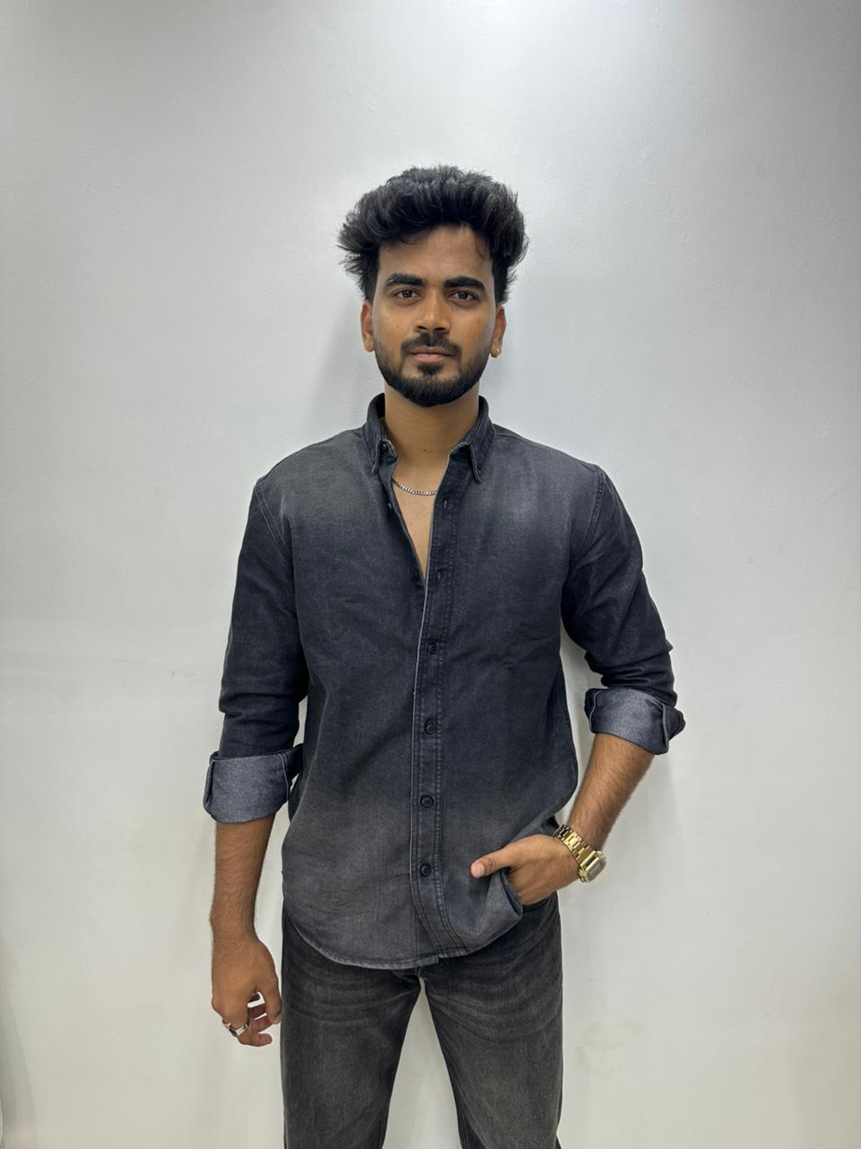 Charcoal Grey Denim Shirt