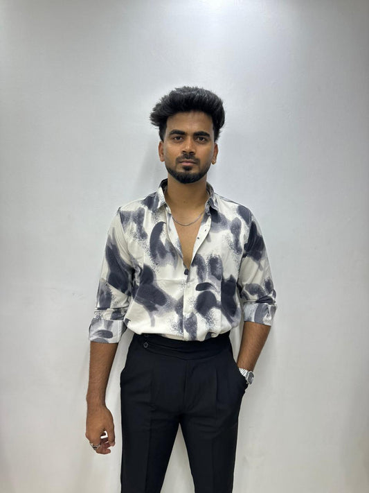 Off-White Charcoal Print Shirt