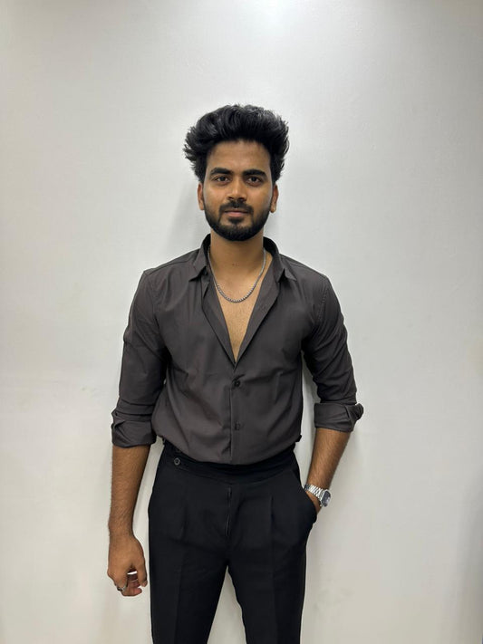 Charcoal Grey TR Solids Shirt