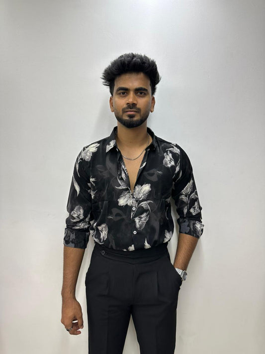 Onyx Black Print Shirt