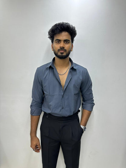 Steel Blue TR Solids Shirt