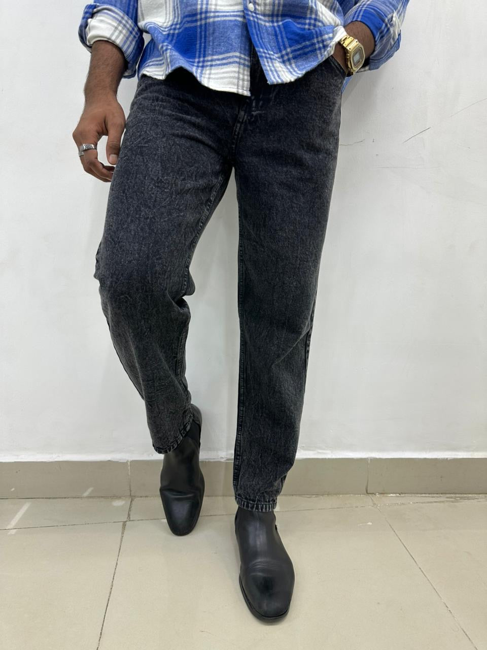 Charcoal Mom Fit Jeans