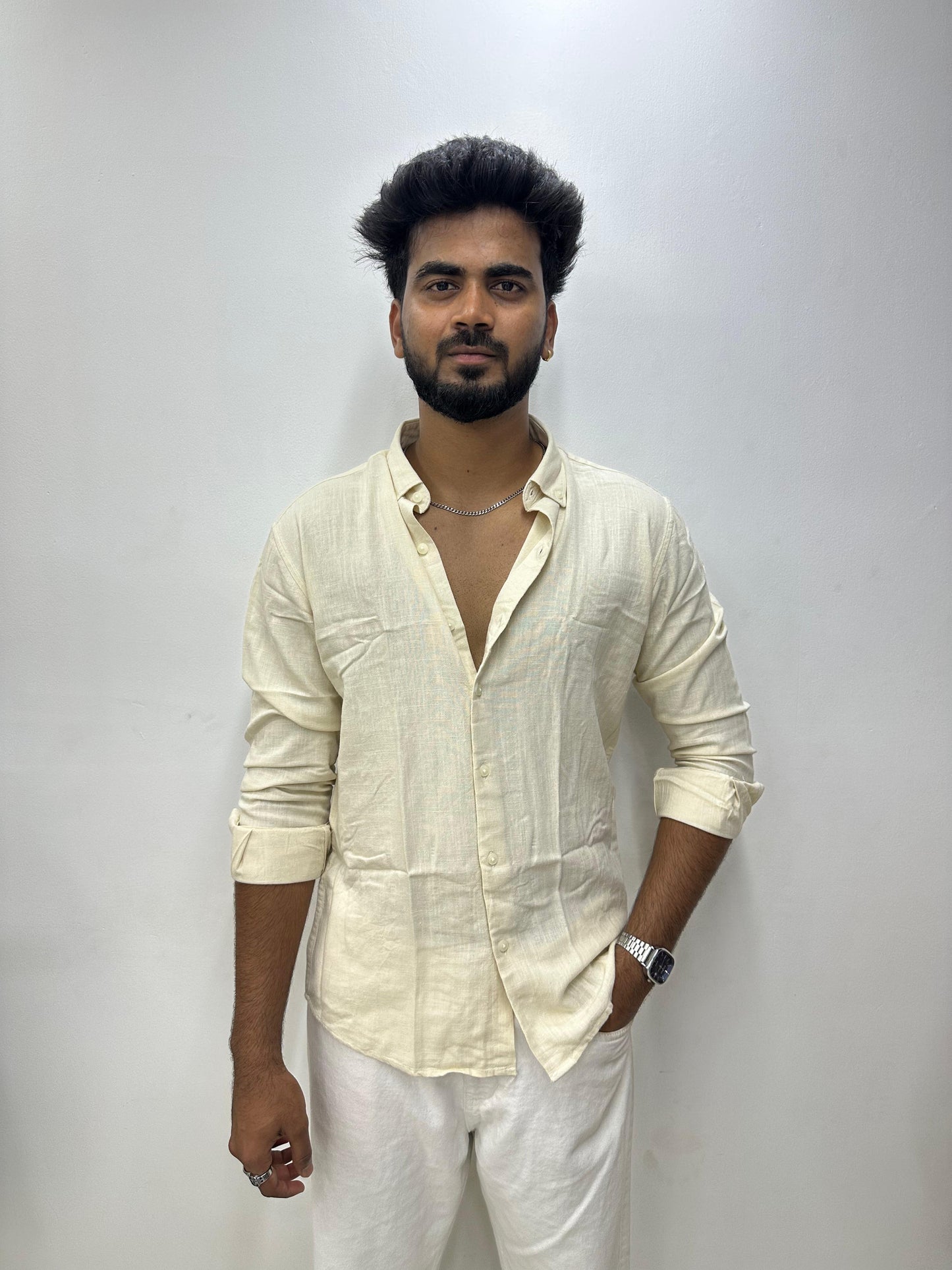 Cream Linen Shirt