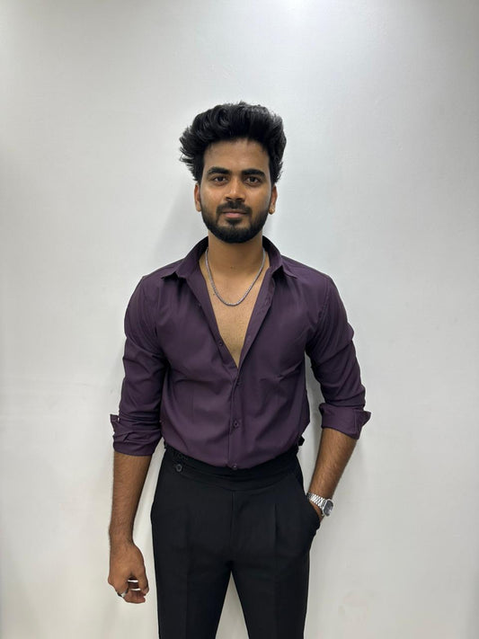 Deep Violet TR Solids Shirt