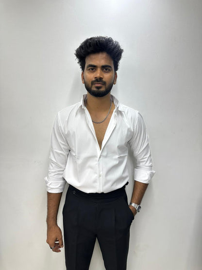 Crisp White TR Solids Shirt