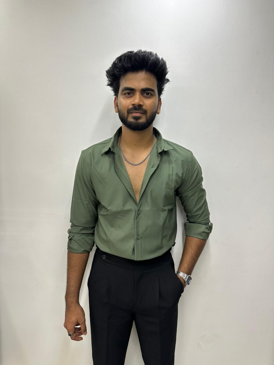 Green TR Solids Shirt