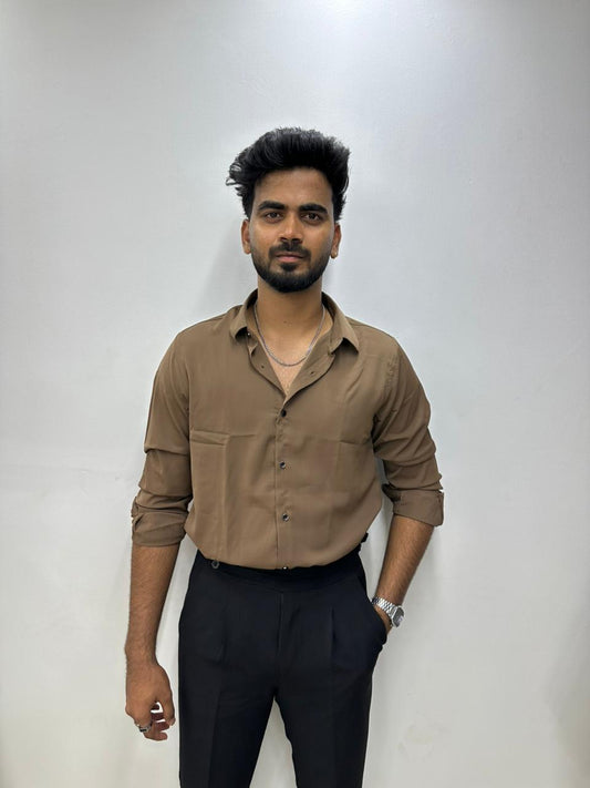 Mocha Brown Liquid Shirt