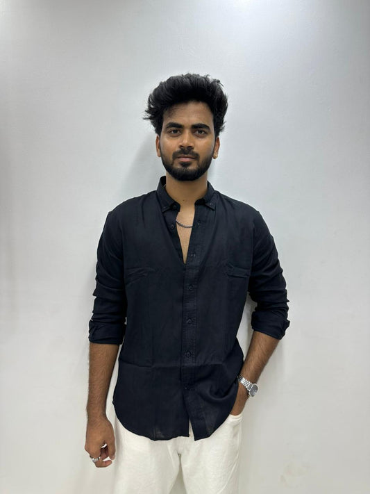 Onxy Black Linen Shirt