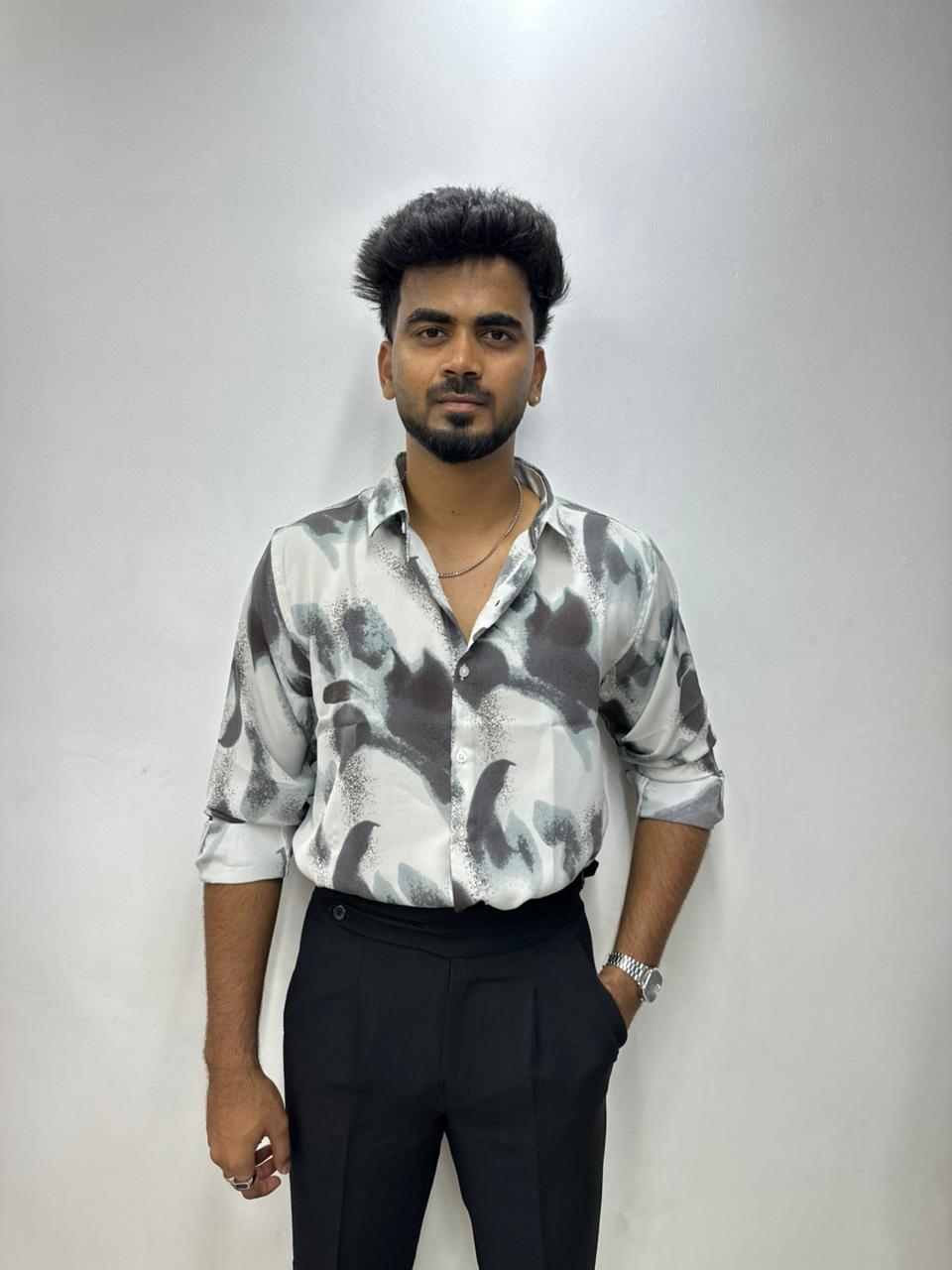 Marble Grey Print Shirt