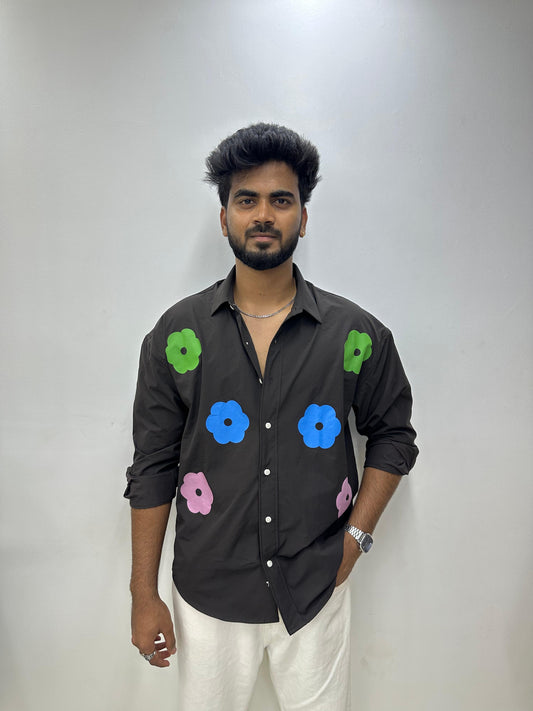 Cocoa Brown Bloom Pop Shirt