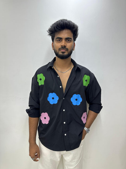 Midnight Black Bloom Pop Shirt