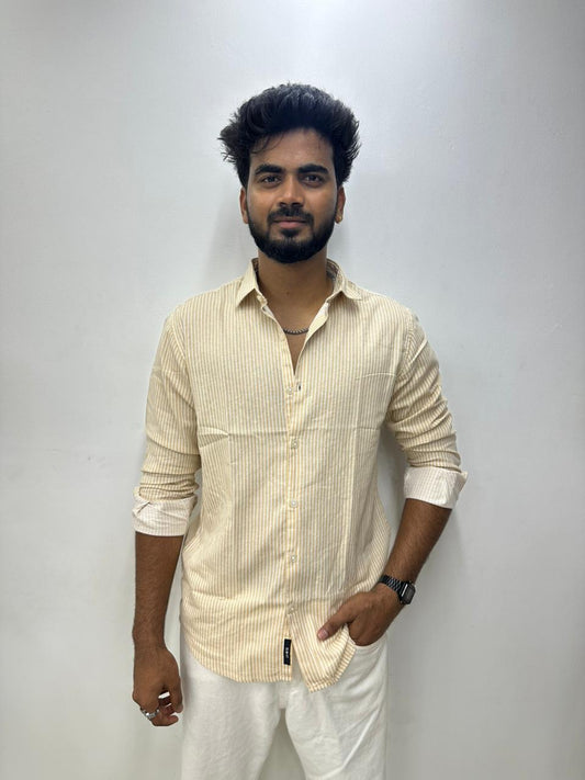 Cream Stripes Shirt