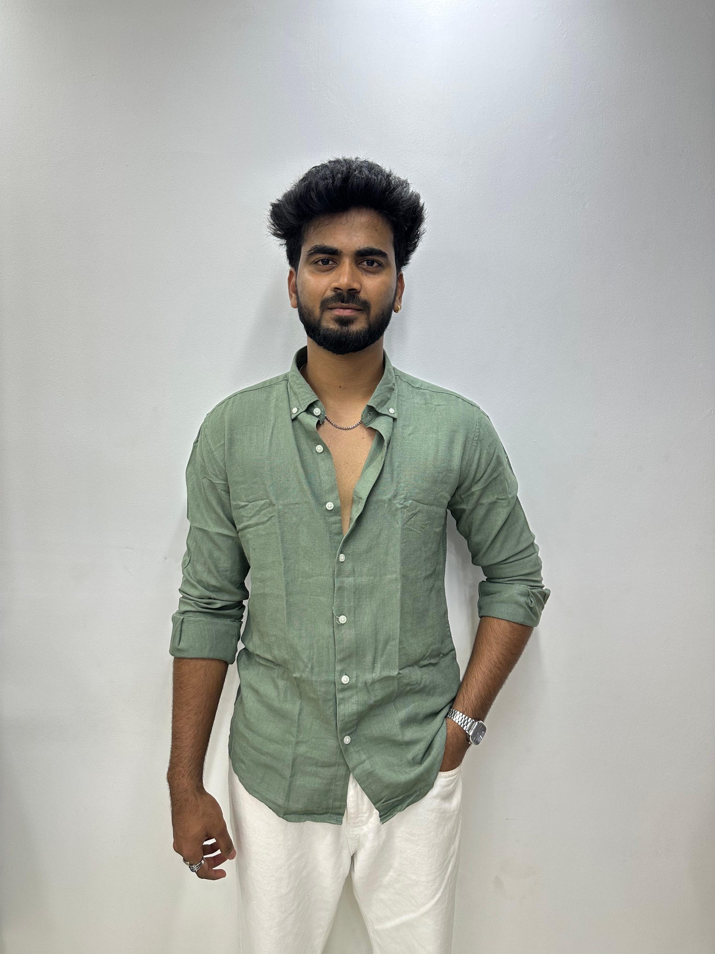 Sage Green Linen Shirt
