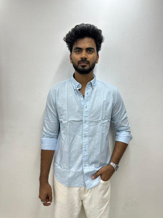 Sky Blue Linen Shirt