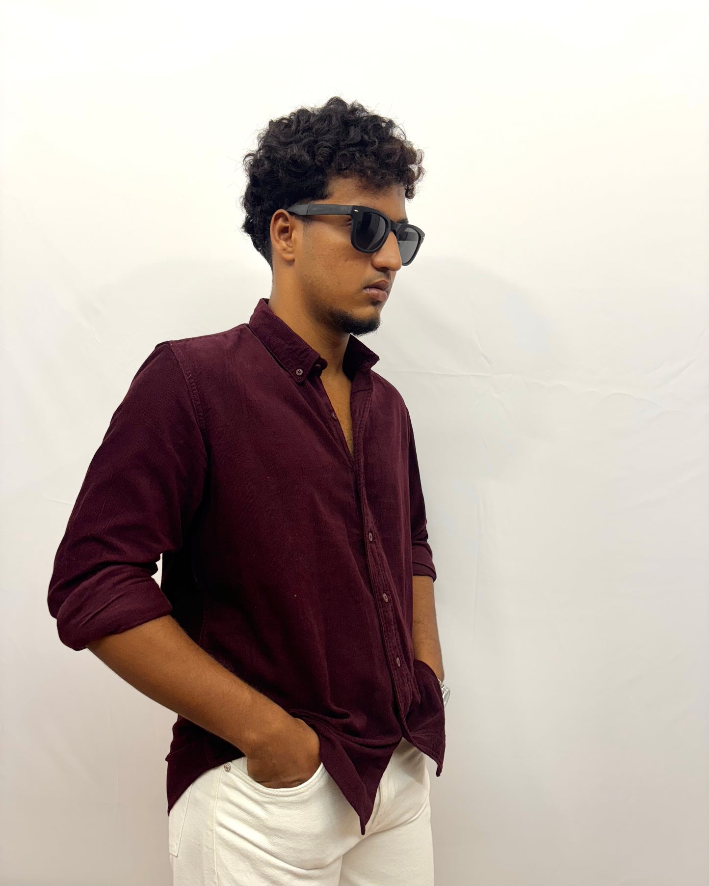 Maroon Corduroy Shirt