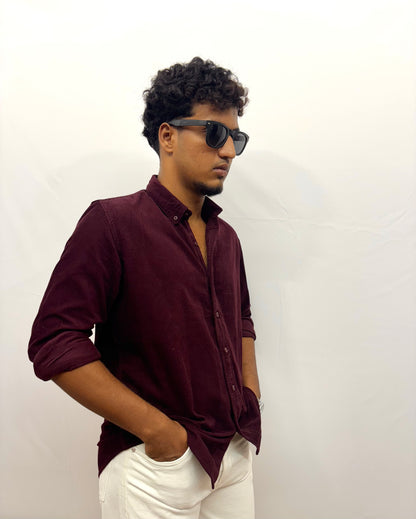 Maroon Corduroy Shirt