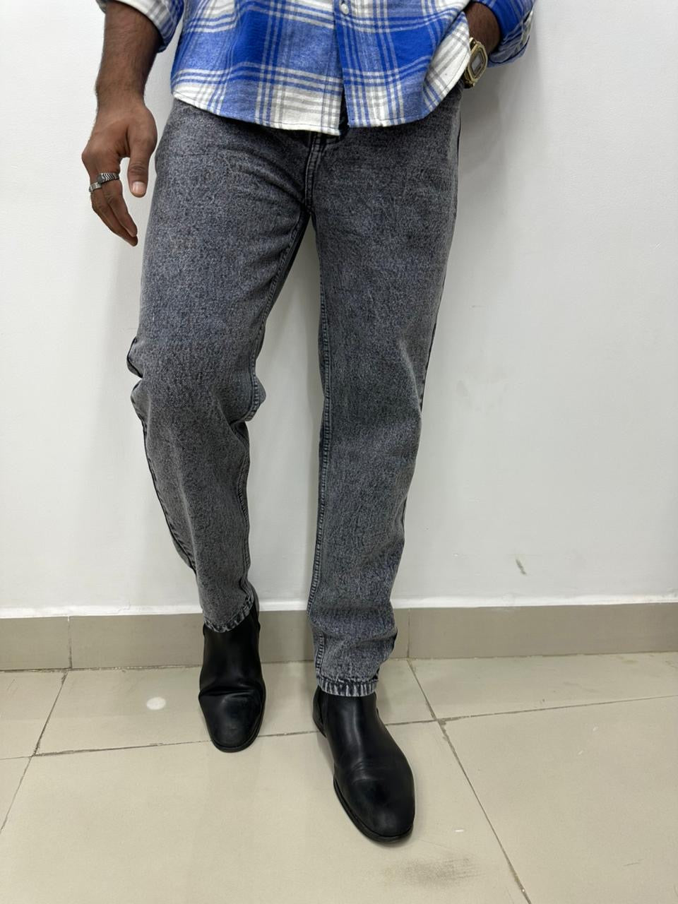 Dark Grey Mom Fit Jeans