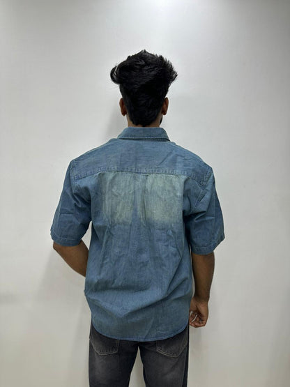 Ocean Blue Denim Half-Sleeve Shirt