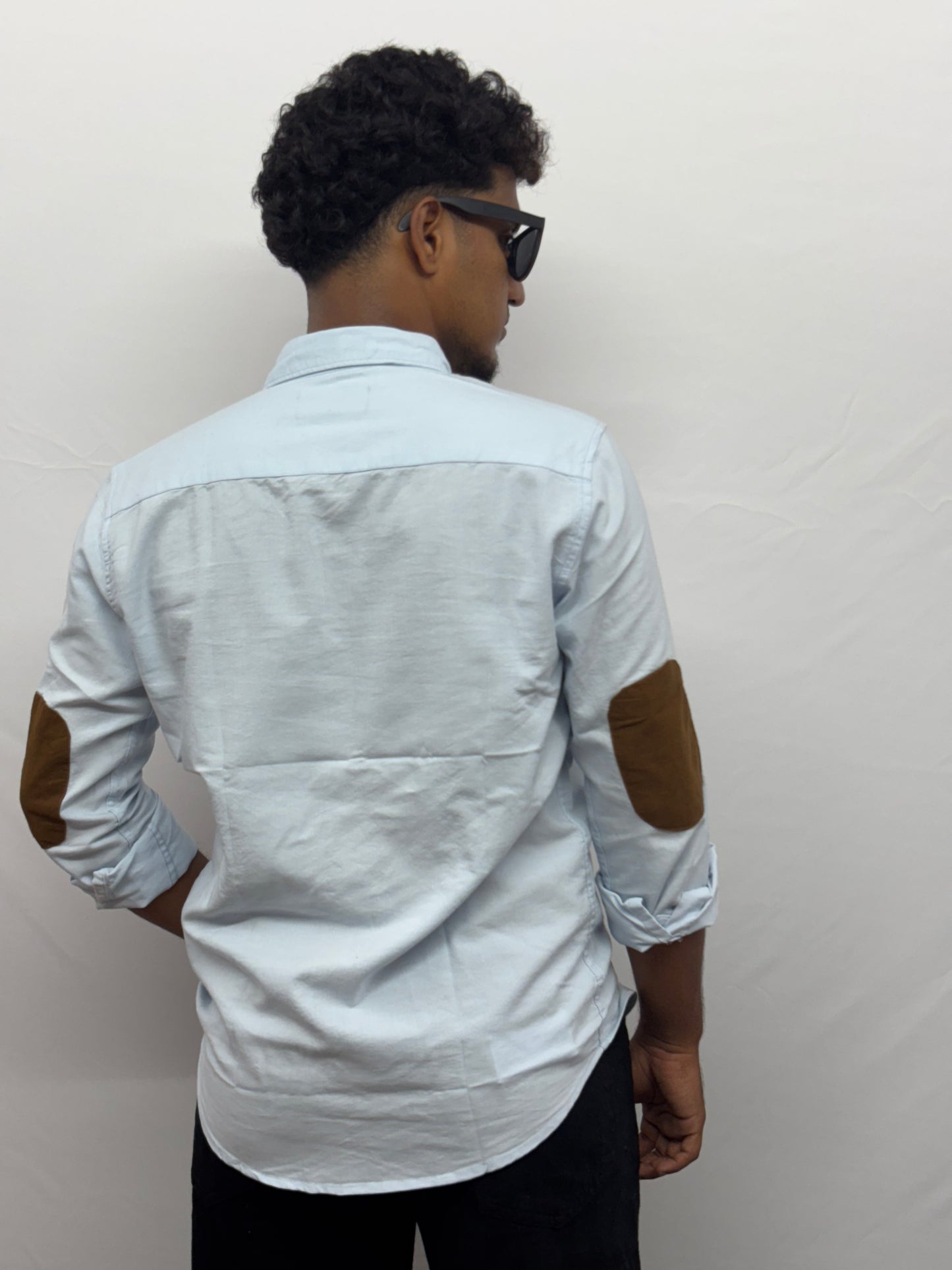 Ice Blue Hand Patch Shirt