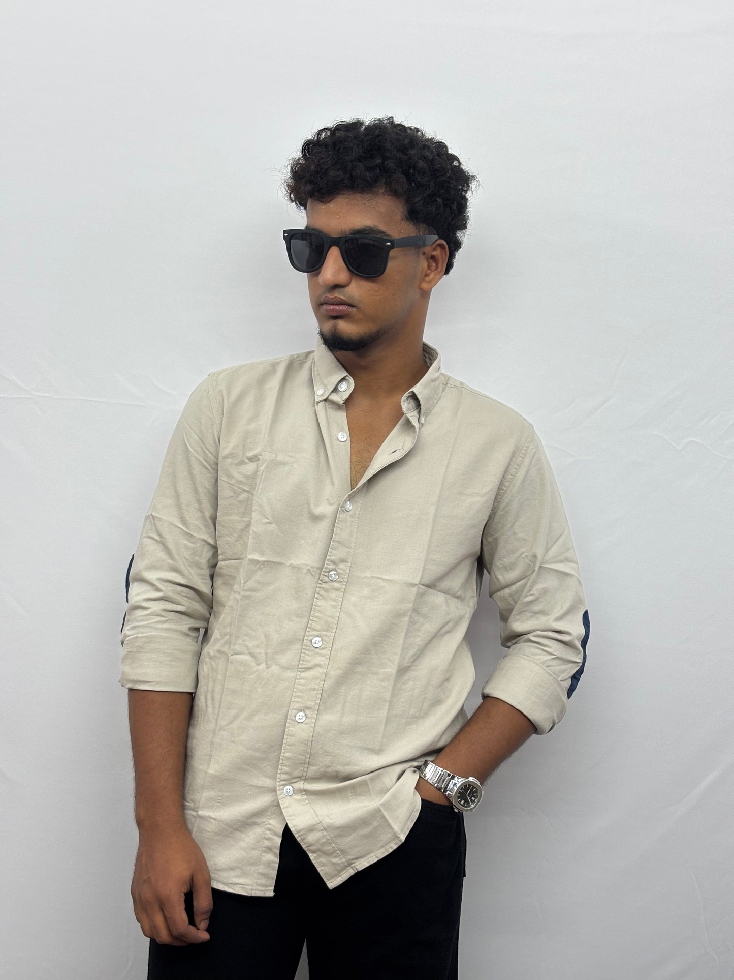 Beige Hand Patch Shirt