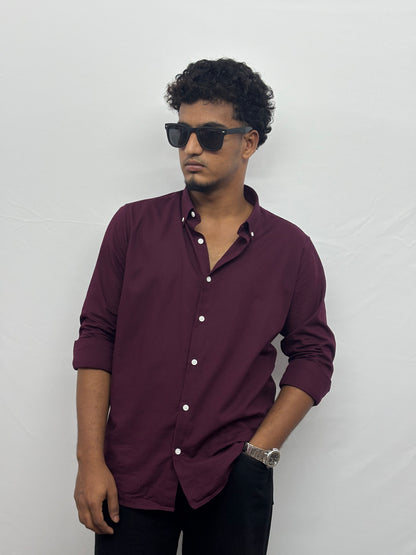 Maroon Linen Shirt