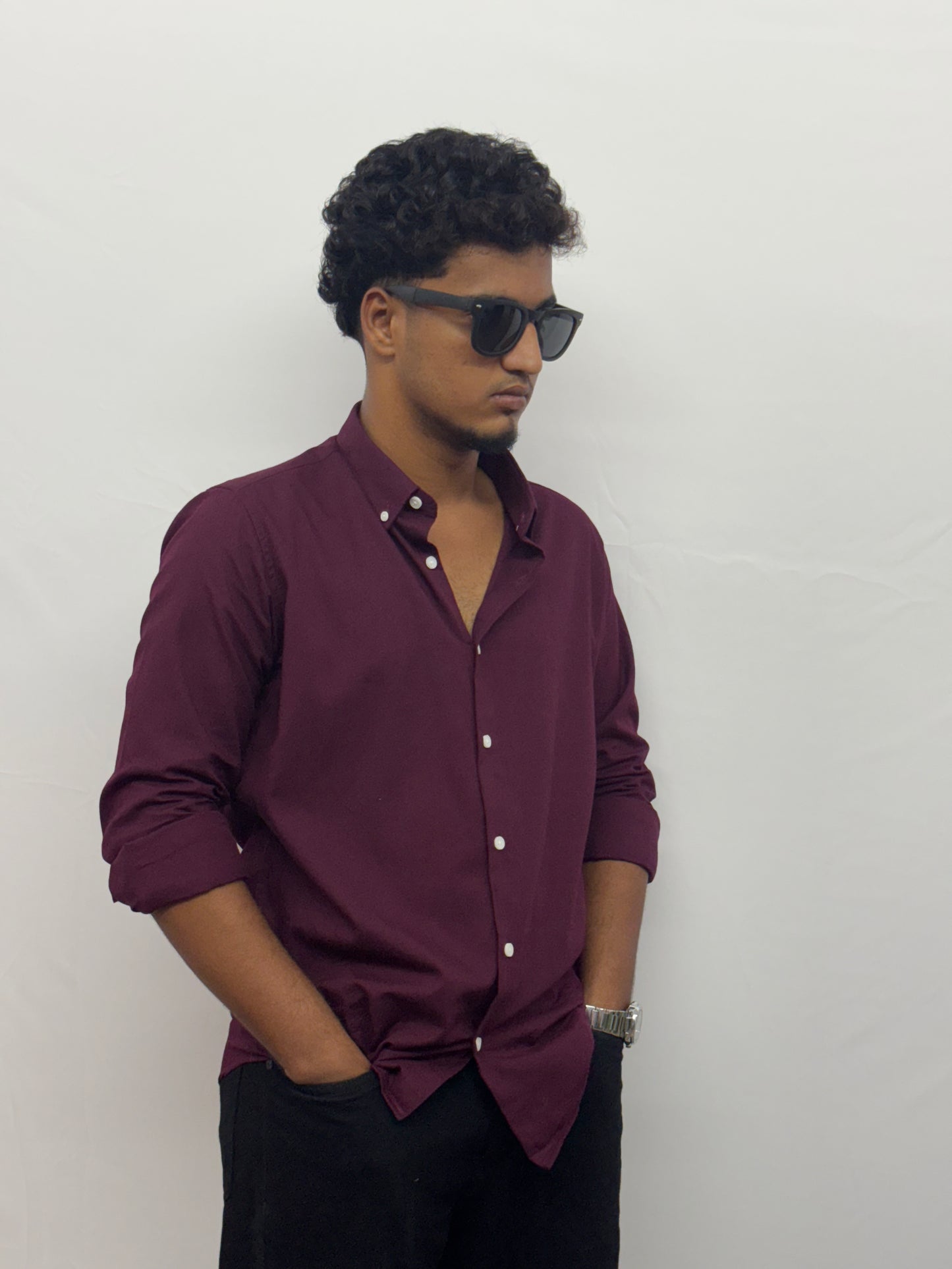 Maroon Linen Shirt