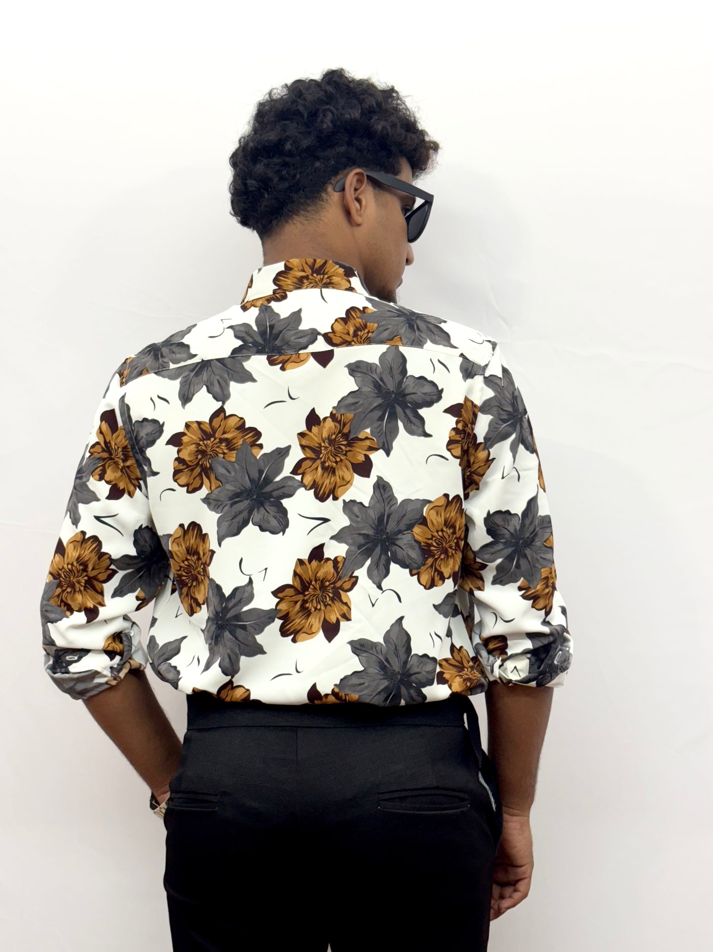 White Tropic Floral Printed Shirt