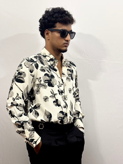 White Shadow Floral Printed Shirt