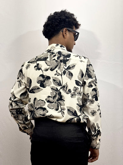 White Shadow Floral Printed Shirt