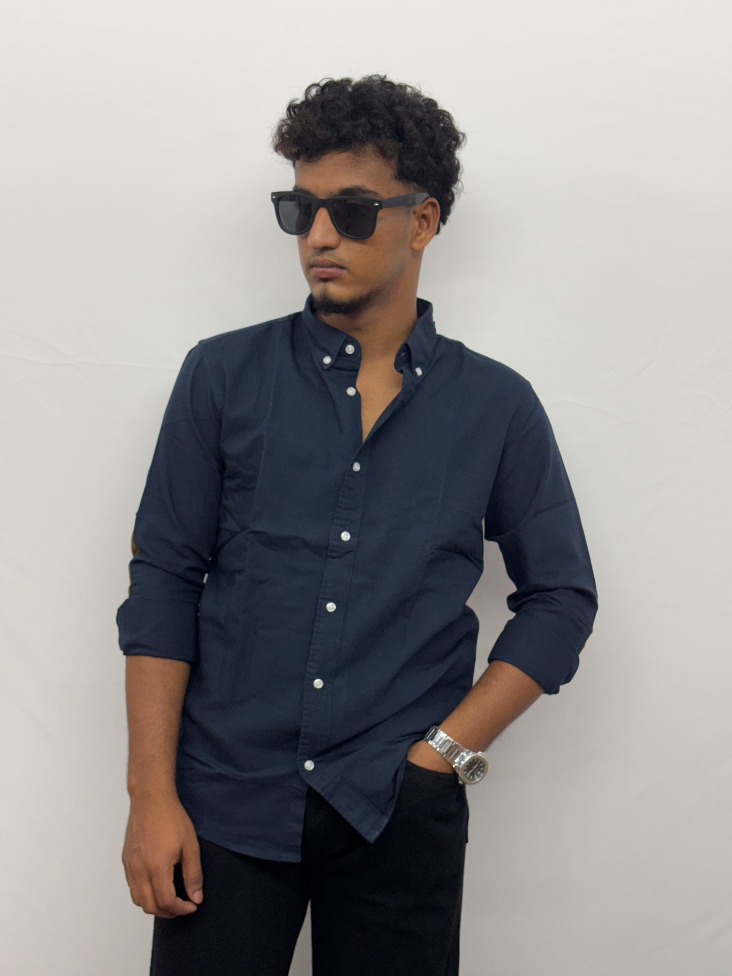 Navy Blue Hand Patch Shirt