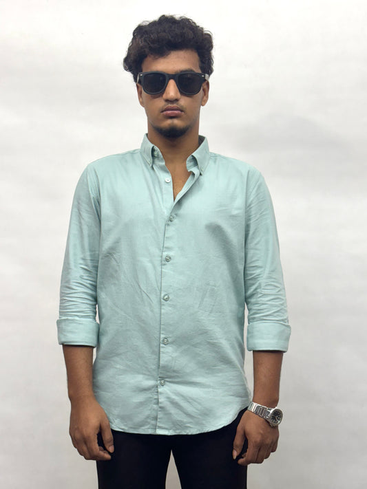 Aqua Blue Cotton Shirt