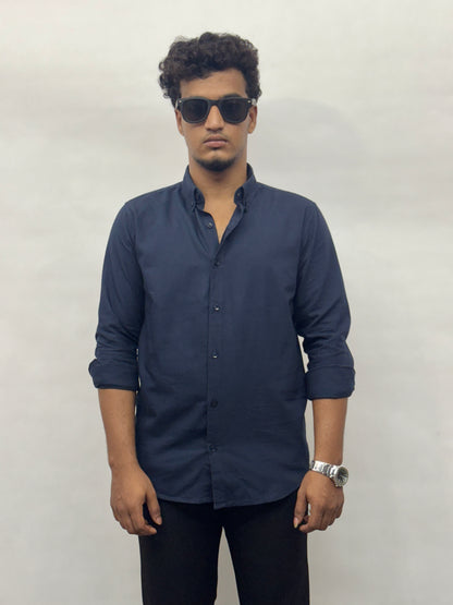 Navy Blue Cotton Shirt