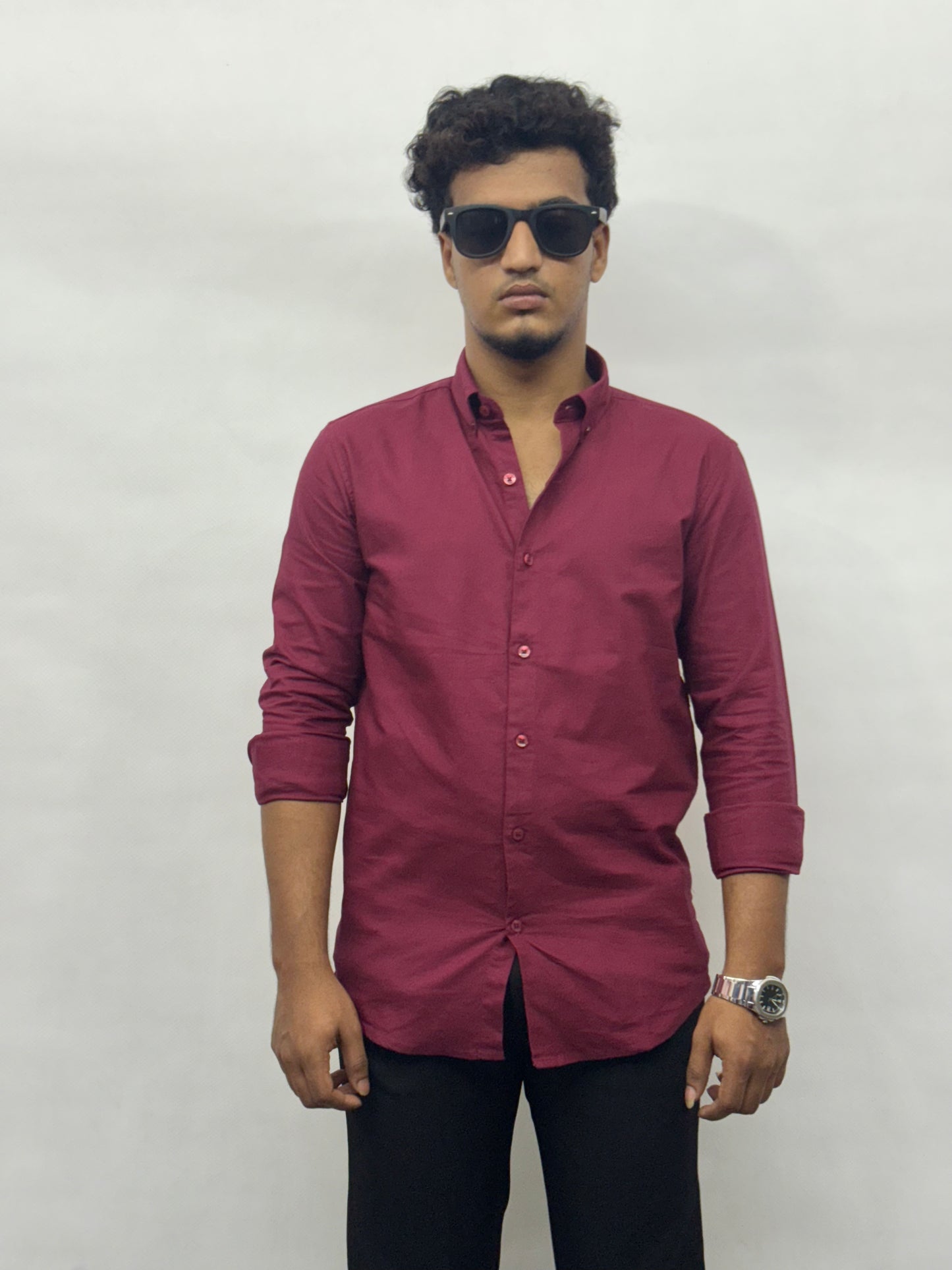 Maroon Cotton Shirt