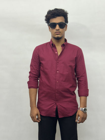 Maroon Cotton Shirt