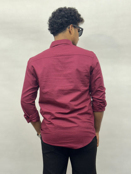 Maroon Cotton Shirt