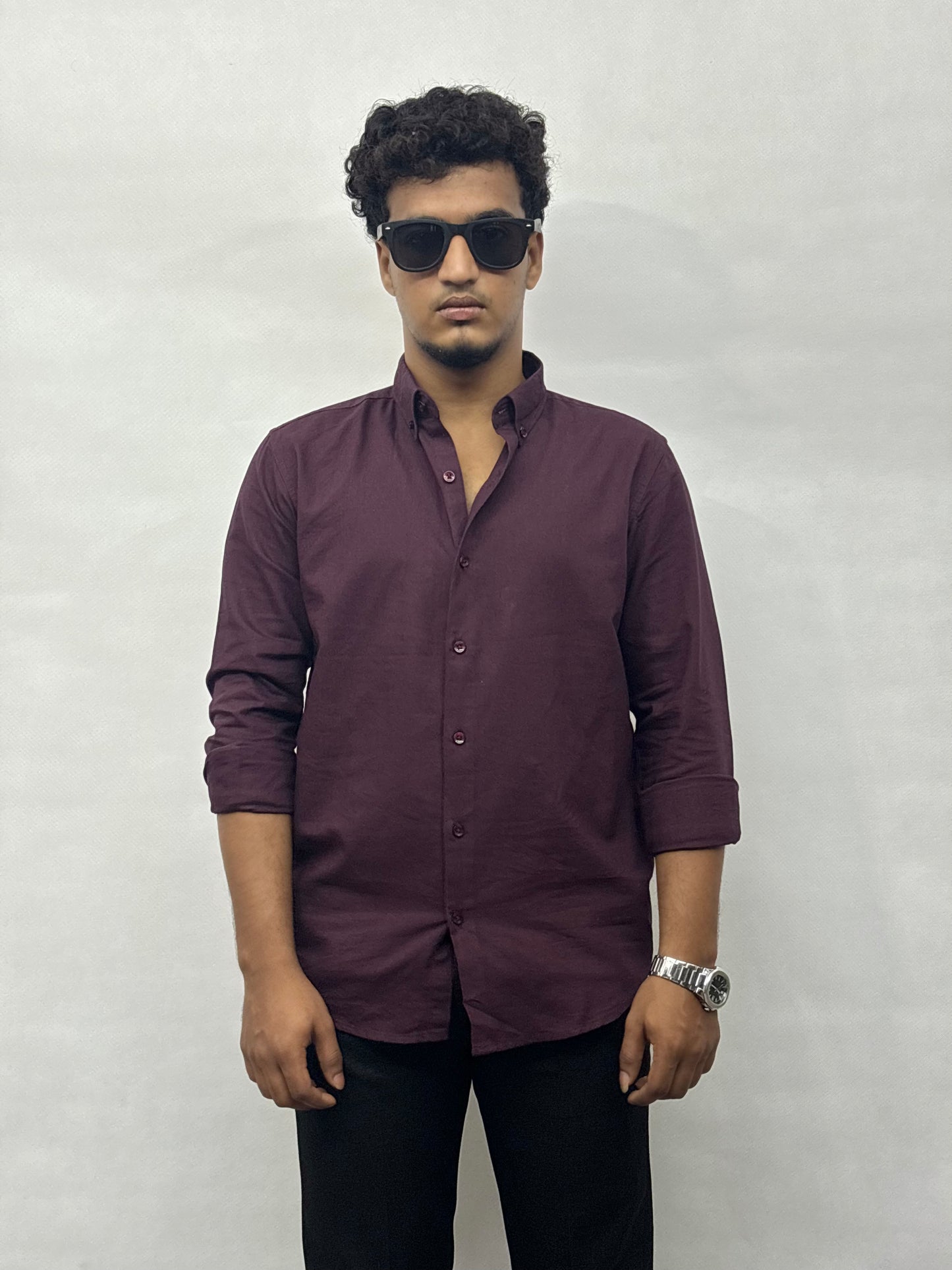Burgundy Cotton Shirt