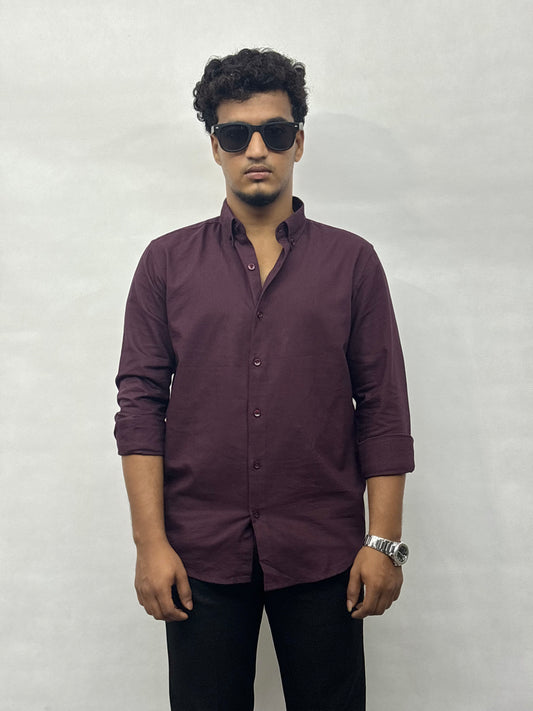 Burgundy Cotton Shirt