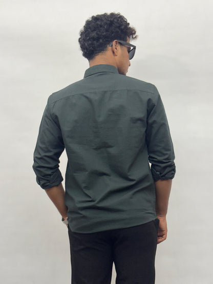Dark Green Cotton Shirt