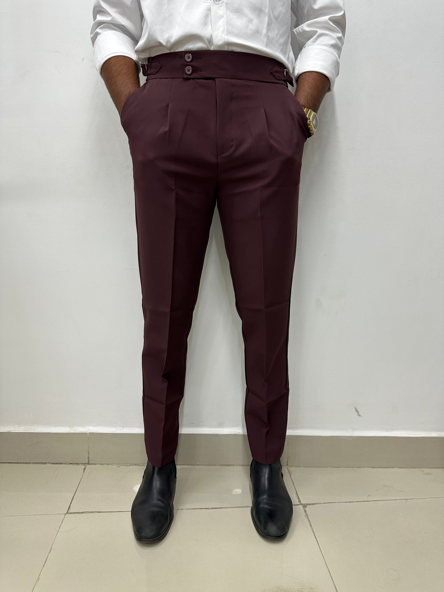 Wine Gurkha Pants