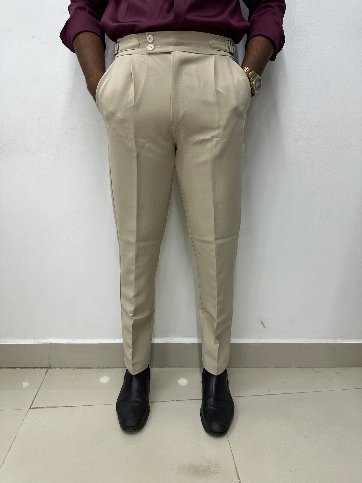 Beige Gurkha Pants