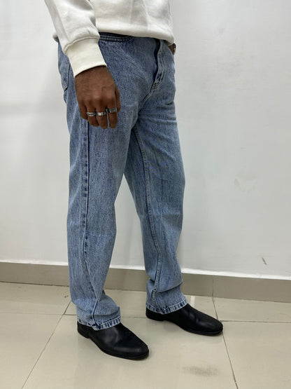 Light Blue Acid Wash Baggy Fit Jeans