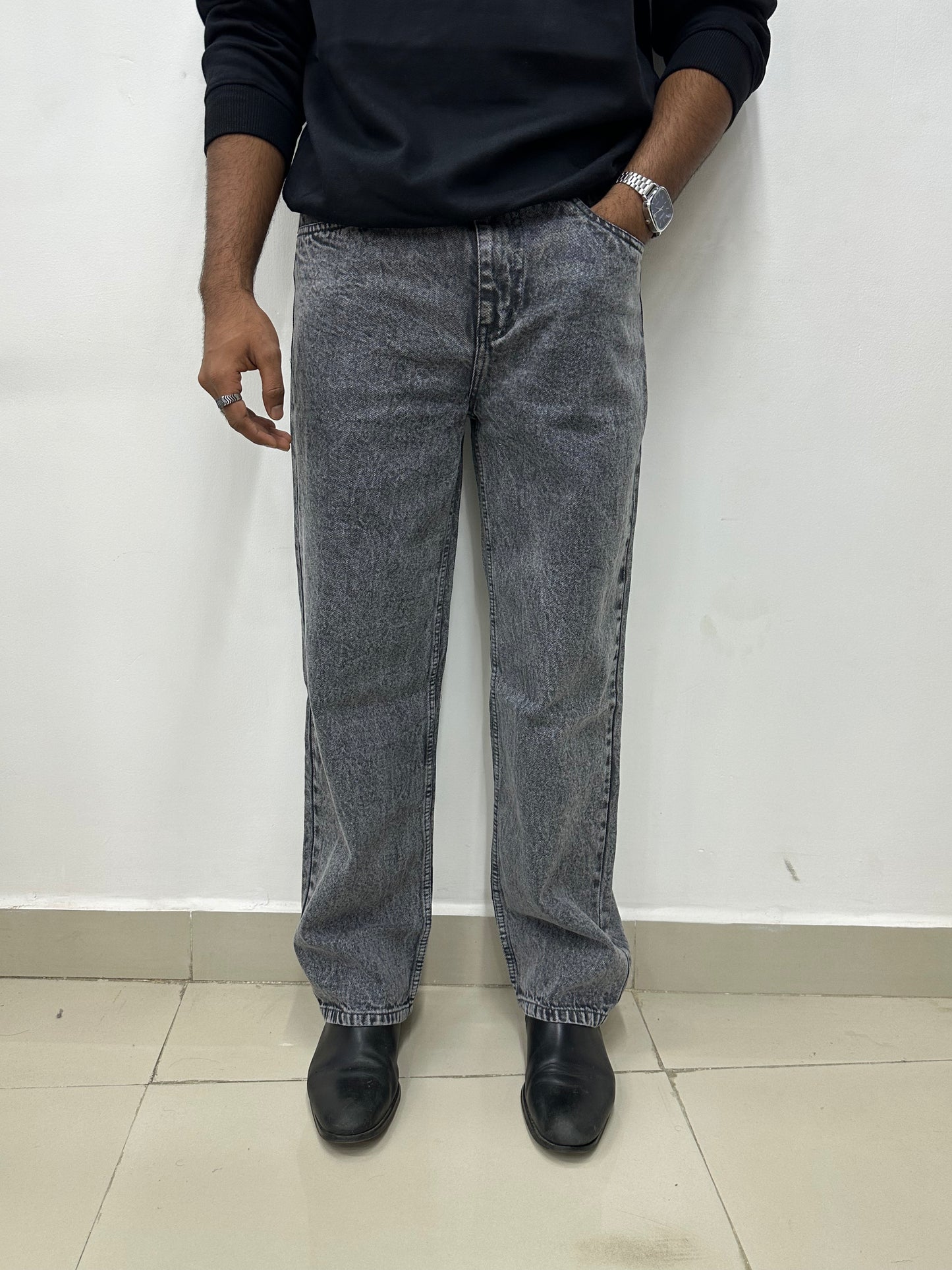 Dark Grey Baggy Fit Jeans