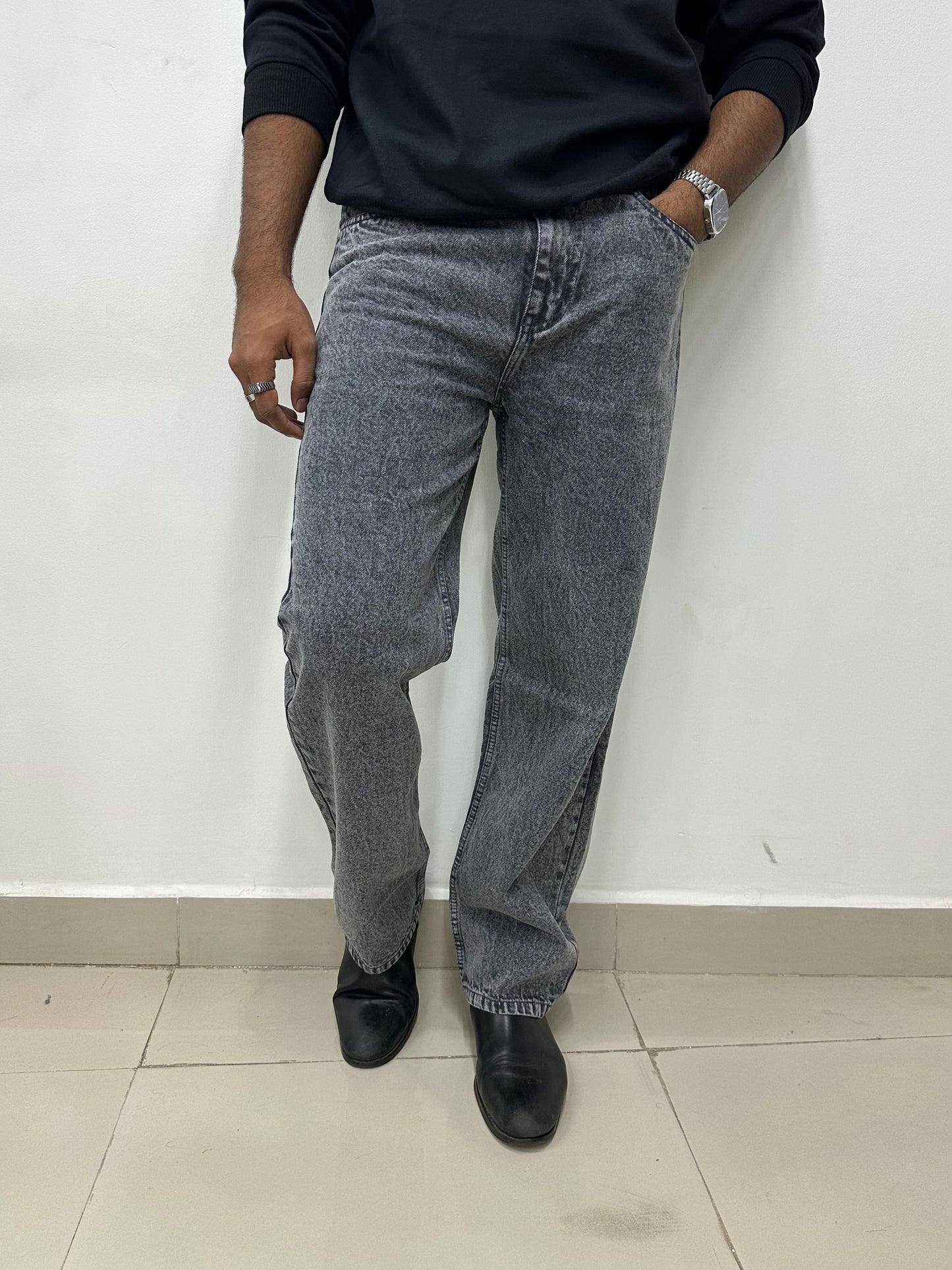 Dark Grey Baggy Fit Jeans