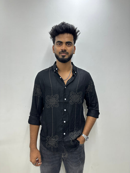 Black Mandala Printed Shirt
