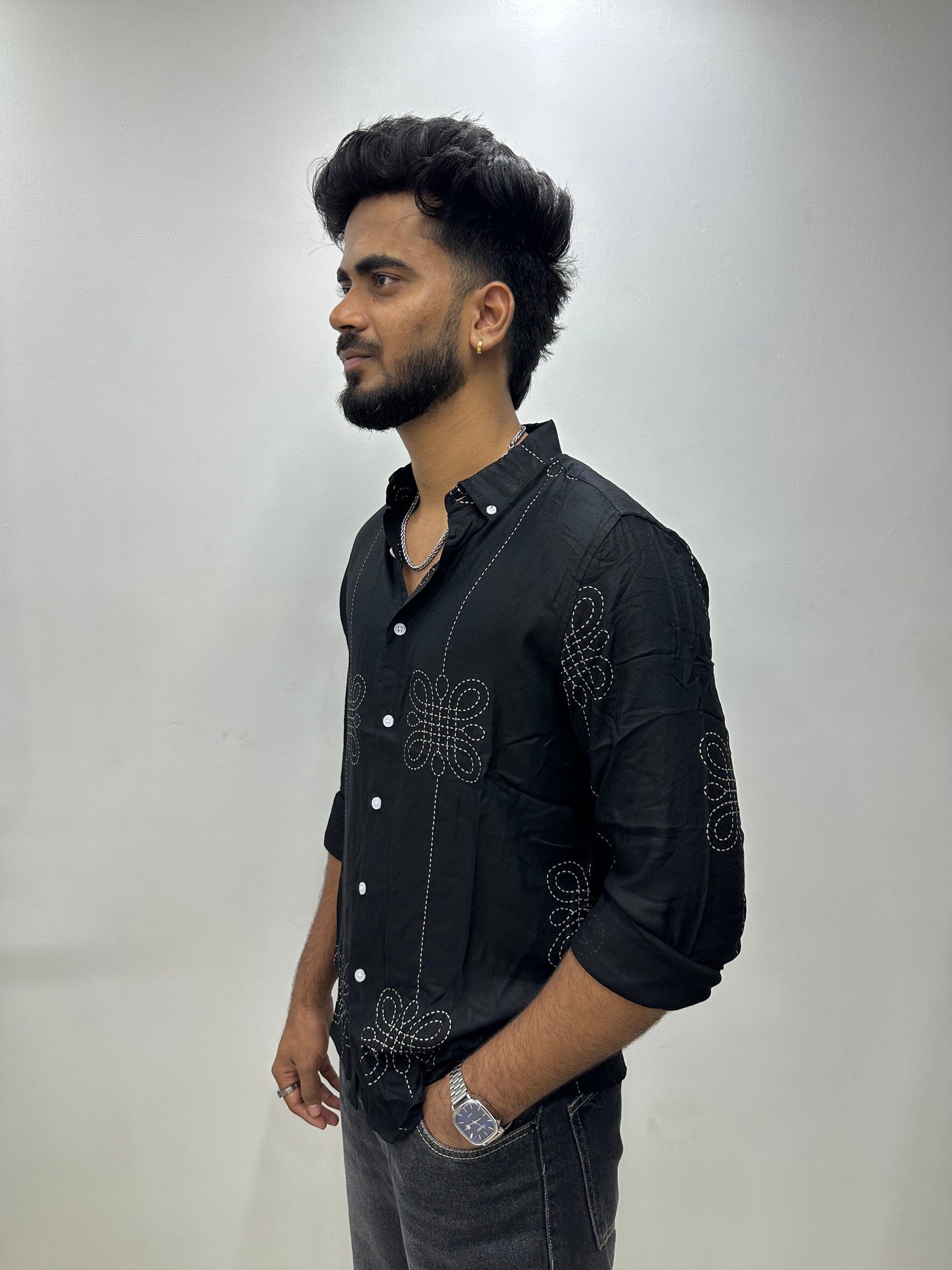 Black Mandala Printed Shirt